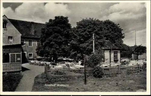 Ak Winkwitz Meißen in Sachsen, Gasthof Winkwitz, Terrasse