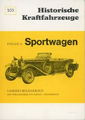 Set von 9 AK im Umschlag historische Kraftfahrzeuge Sportwagen, verschidene Ansichten