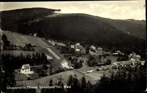 Ak Meuselbach Schwarzmühle im Thüringer Wald, Panorama vom Ort