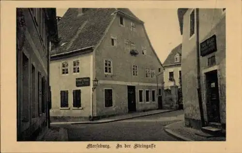 Ak Merseburg an der Saale, Partie an der Steingasse, Geschäft Carl Steger