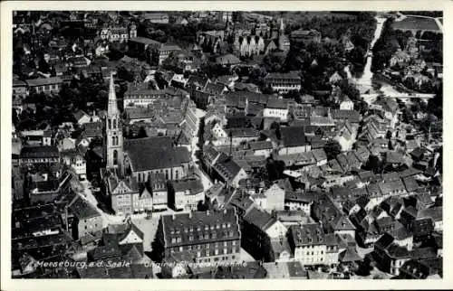 Ak Merseburg an der Saale, Fliegeraufnahme, Gesamtansicht