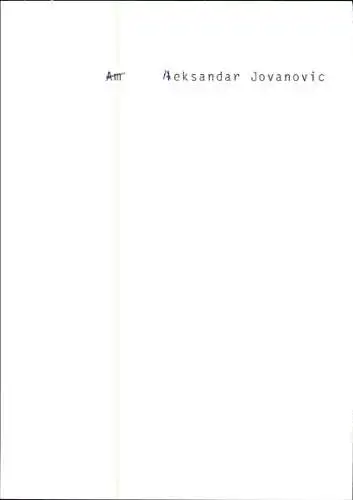Ak Schauspieler Aleksandar Jovanovic, Portrait, Autogramm