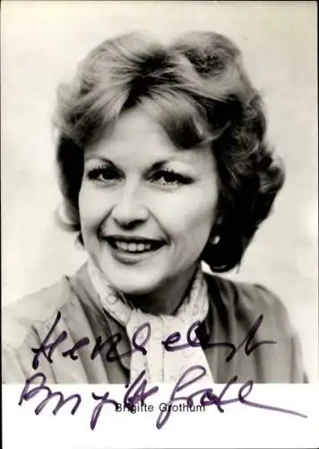 Ak Schauspielerin Brigitte Grothum, Portrait, Autogramm