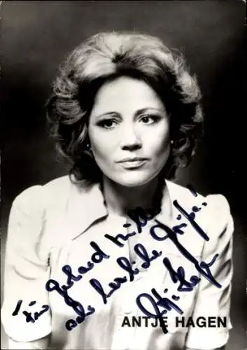 Ak Schauspielerin Antje Hagen, Portrait, Autogramm