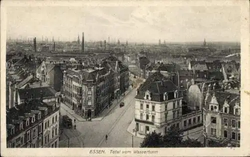 Ak Essen im Ruhrgebiet, Panorama, Blick vom Wasserturm