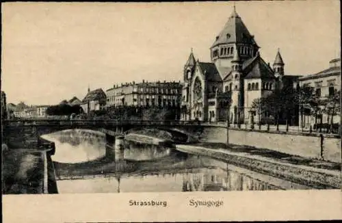 Judaika Ak Straßburg Elsass Bas Rhin, Synagoge