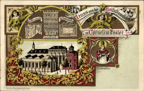 Litho Kornelimünster Aachen in Nordrhein Westfalen, Heiligtumsfahrt, St. Cornelius, Grabtuch