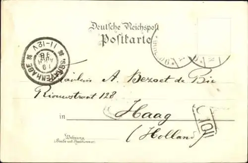 Litho Rheindampfer Hohenstaufen, Salondampfer