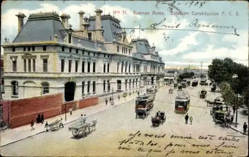 Ak Buenos Aires Argentinien, Estacion Constitucion FCS