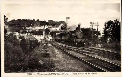 Ak Hardricourt Yvelines, Blick vom Bahnhof aus