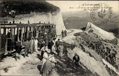 Ak Puy de Dôme, L’Arret du Grand Rocher und die Chaine des Puys Nord