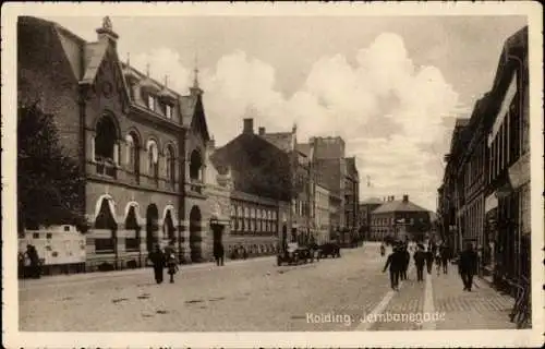 Ak Kolding Dänemark, Jernbanegade