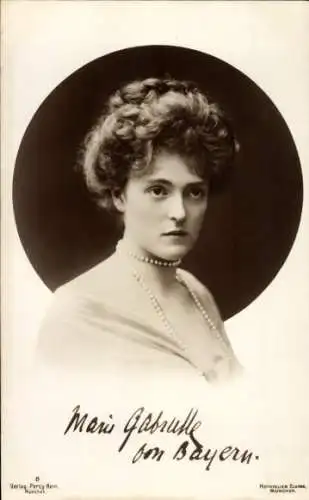Ak Marie Gabrielle Prinzessin Rupprecht von Bayern, Portrait mit Perlenkette