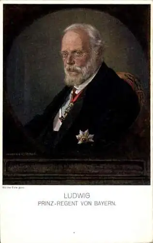 Künstler Ak Firle, Walther, Prinz Ludwig von Bayern, König Ludwig III, Portrait