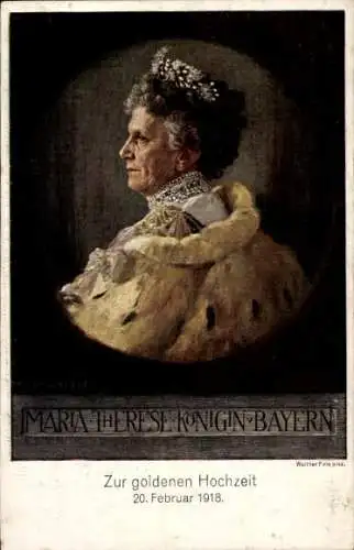 Künstler Ak Firle, Walther, Maria Therese, Gemahlin König Ludwig III. von Bayern, Portrait