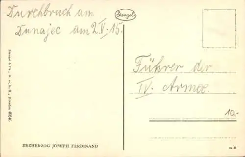 Künstler Ak Erzherzog Josef Ferdinand von Österreich-Toskana, Portrait in Uniform