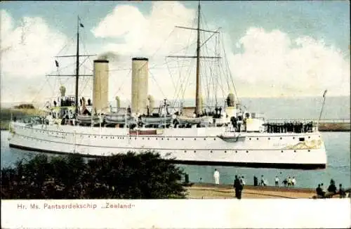 Ak Niederländisches Kriegsschiff, Hr.Ms. Zeeland, Pantserdekschip