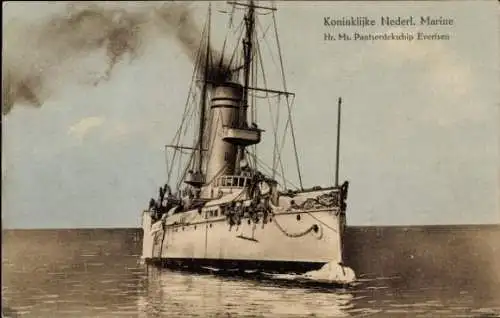 Ak Niederländisches Kriegsschiff, Hr.Ms. Evertsen, Pantserdekschip