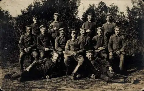 Foto Ak Deutsche Soldaten in Uniformen, Inf. Rgt. 80 MG-Komp., I WK