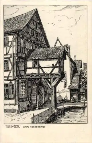 Künstler Ak Markert, G., Tübingen am Neckar, beim Nonnenhaus