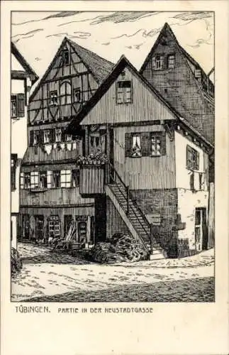 Künstler Ak Markert, G., Tübingen am Neckar, Neustadtgasse