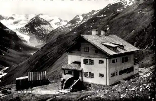 Ak Pitztal Tirol, Riffelseehütte mit Talblick, Alpen