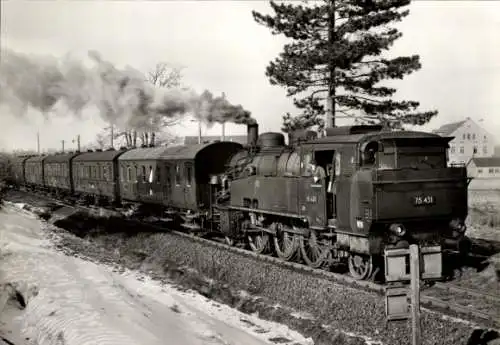 Ak Deutsche Eisenbahn, Dampflok Nr. 75 431, Baujahr 1914