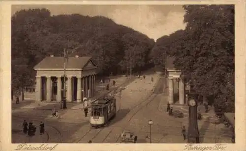 Ak Düsseldorf am Rhein, Ratinger Tor, Straßenbahn