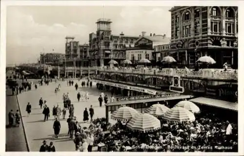 Ak Scheveningen Den Haag Südholland, Boulevard und Terrasse Kurhaus