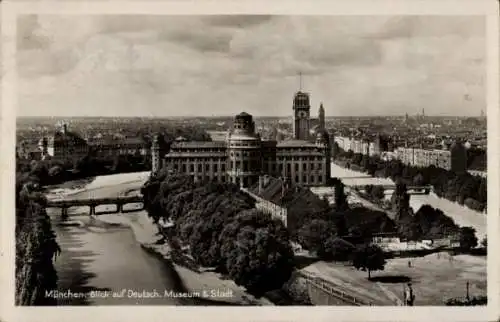 Ak München, Deutsches Museum, Stadtpanorama