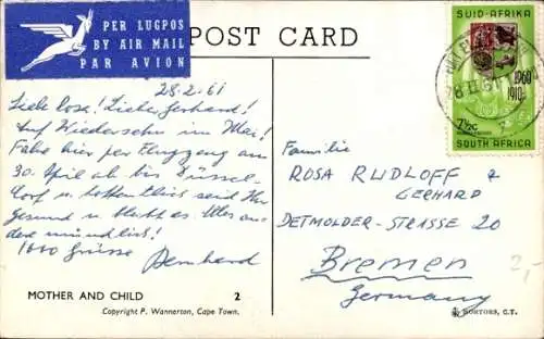 Ak Afrika, Afrikanerin mit Kind