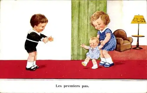 Künstler Ak Wills, John, Der erste Schritt, Kinder