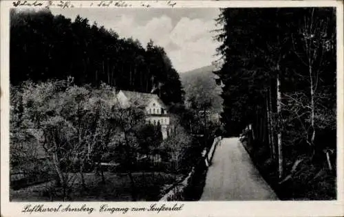 Ak Wennigloh Arnsberg im Sauerland Westfalen, Eingang Seufzertal