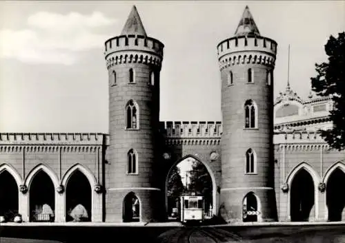 Ak Potsdam, Nauener Tor, Straßenbahn