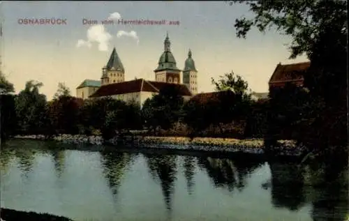 Ak Osnabrück in Niedersachsen, Dom, Blick vom Herrnleichswall