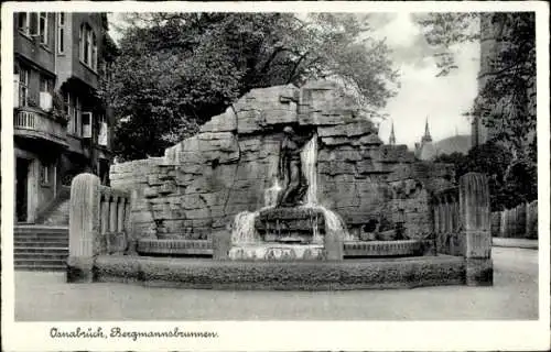 Ak Osnabrück in Niedersachsen, Bergmannsbrunnen