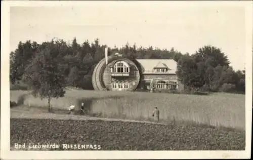 Foto Ak Lázně Libverda Bad Liebwerda Reg. Reichenberg, Blick zum Riesenfass