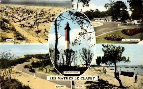 Ak Les Mathes Charente Maritime, Le Clapet, Plage, Kreuzung, Phare de la Coubre