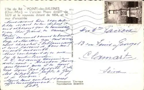 Ak Saint Clément des Baleines Île de Ré Charente Maritime, L'ancien Phare datant de 1679