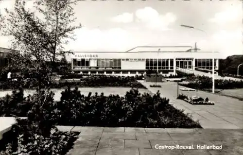 Ak Castrop Rauxel im Ruhrgebiet, Hallenbad, Außenansicht