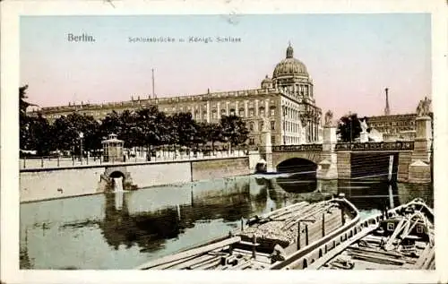 Ak Berlin Mitte, Schlossbrücke, königliches Schloss