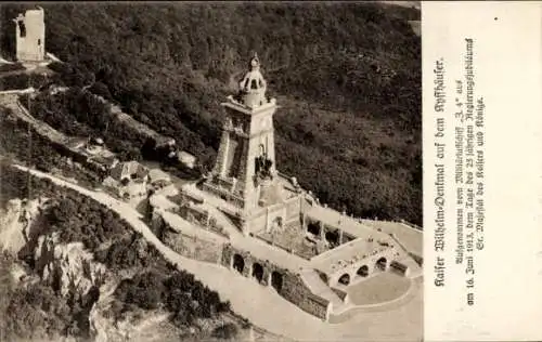 Ak Steinthaleben Kyffhäuserland Thüringen, Kyffhäuser, Fliegeraufnahme vom Kaiser Wilhelm Denkmal