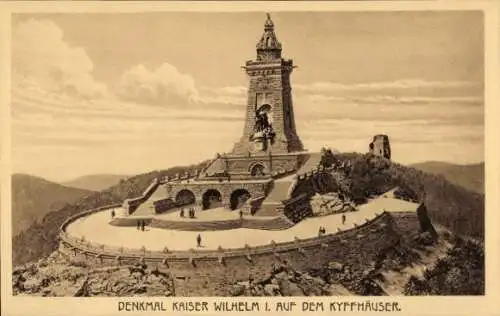 Ak Steinthaleben Kyffhäuserland in Thüringen, Kyffhäuser, Kaiser Wilhelm Denkmal