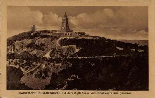 Ak Steinthaleben Kyffhäuserland in Thüringen, Kyffhäuser, Kaiser Wilhelm Denkmal, Gitenkopfe