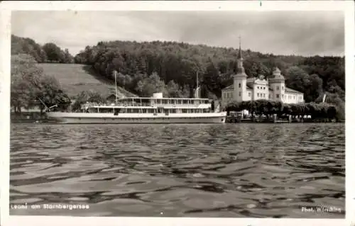 Ak Leoni Berg am Starnberger See Oberbayern, Schiff