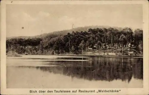 Ak Berlin Köpenick, Müggelberge, Teufelssee, Restaurant Waldschänke