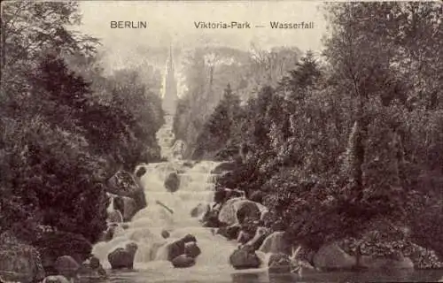 Ak Berlin Kreuzberg, Viktoria-Park, Wasserfall