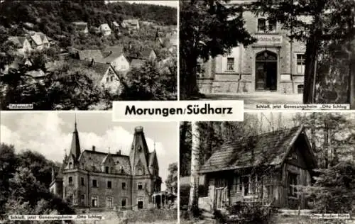 Ak Morungen Sangerhausen im Harz, Teilansicht, Schloss, Genesungsheim Otto Schlag, Otto Bruder Hütte