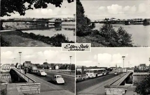 Ak Steele Essen im Ruhrgebiet, Ruhrbrücke, Teilansichten, Bus