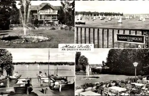 Ak Berlin Zehlendorf Wannsee, Restaurant und Café Haus Bolle, Am Großen Wannsee, Wannseebrücke